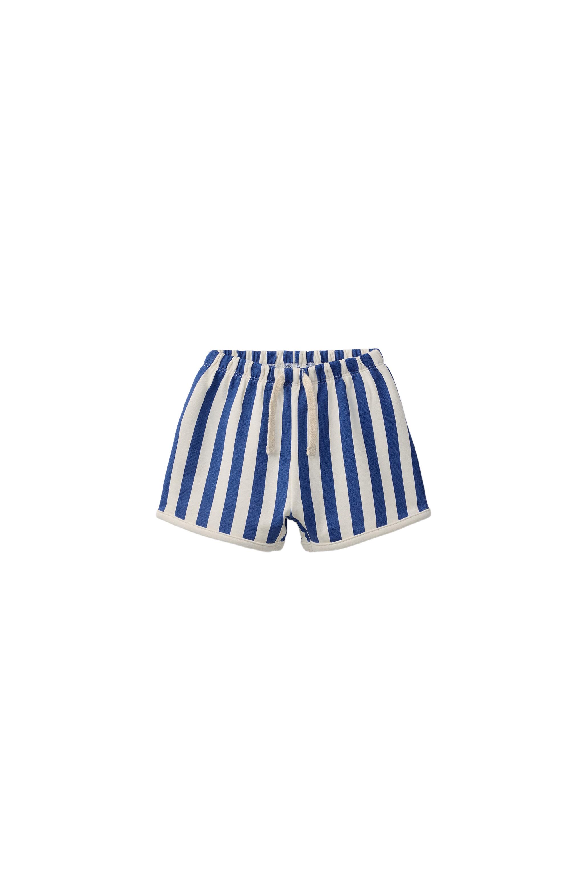 TWO-PACK OF STRIPED AND PLAIN BERMUDA SHORTS